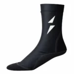 Black neoprene water socks with grip sole for swimming and beach use