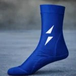 Blue aqua socks with anti-slip sole for beach, pool, and water activities