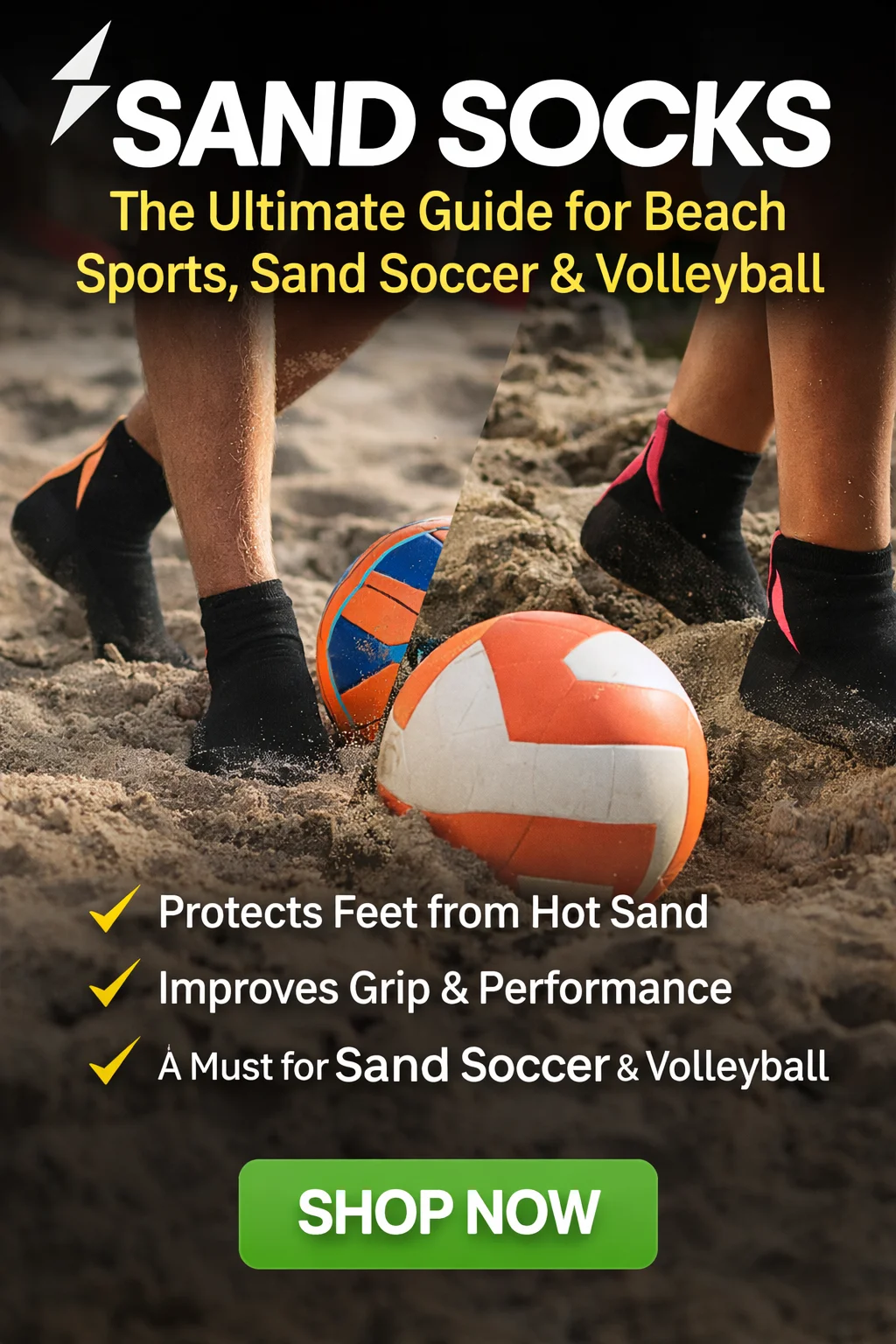 sand socks for beach soccer and volleyball players