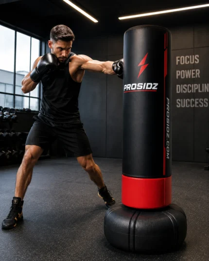 PROSIDZ punching bag size, weight, and base specifications.