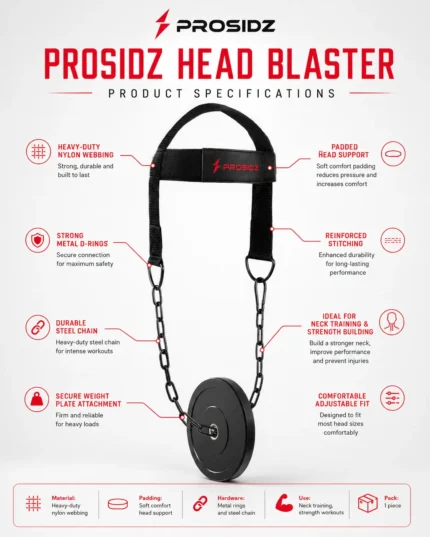 PROSIDZ head harness with metal D rings and durable chain