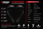 PROSIDZ gym lifting straps with reinforced stitching and rubber grip dots