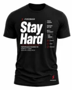 Prosidz men’s black workout T-shirt with bold back graphic design