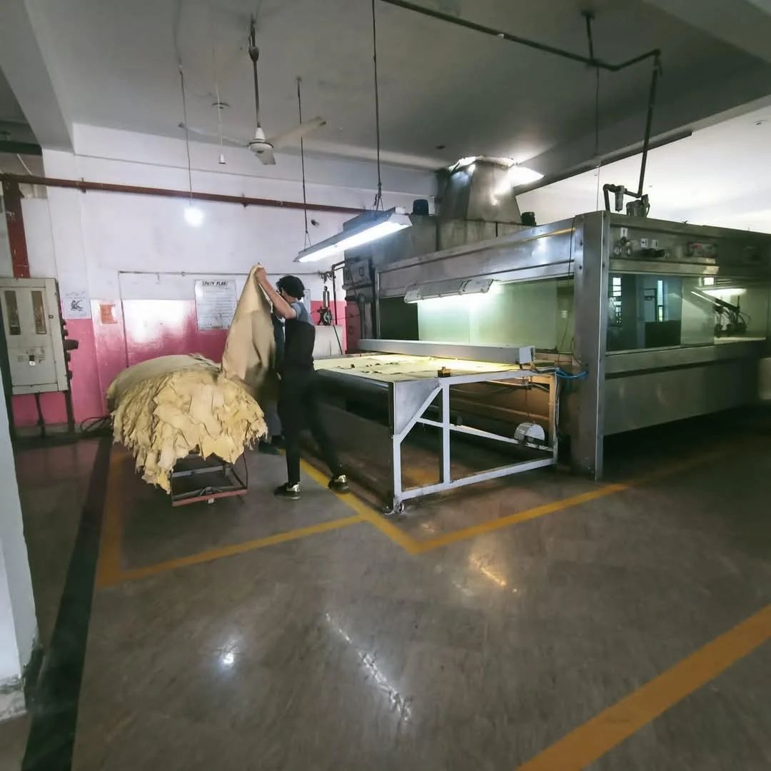 Boxing glove stitching at Prosidz manufacturing facility