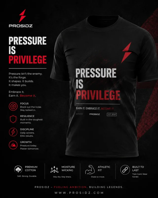 Prosidz performance training tee with breathable fabric and bold back graphic