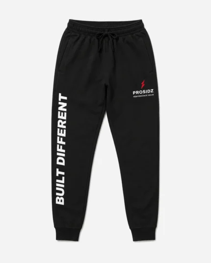 PROSIDZ black gym joggers with drawstring waist and ribbed cuffs