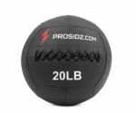 PROSIDZ 20LB black wall ball with reinforced stitching and non-slip synthetic leather surface