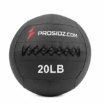 PROSIDZ 20LB black wall ball with reinforced stitching and non-slip synthetic leather surface