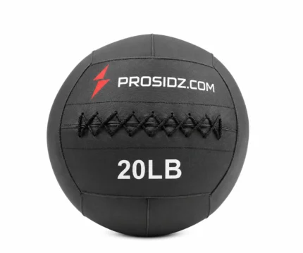 PROSIDZ 20LB black wall ball with reinforced stitching and non-slip synthetic leather surface