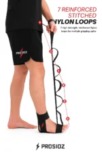 PROSIDZ stretching strap with 7 reinforced stitched nylon loops for leg and hamstring stretches