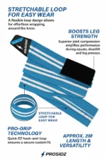 PROSIDZ BETA-X1 red knee wraps for gym training, squats, and weightlifting