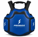 PROSIDZ blue and black boxing body protector with foam padding and adjustable straps