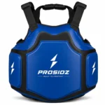 PROSIDZ blue and black boxing body protector with foam padding and adjustable straps