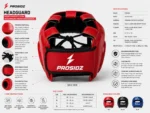 Back view of PROSIDZ boxing headguard with lace-up top and adjustable rear strap