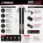 PROSIDZ boxing training sticks size guide showing 60 cm length and 4 cm diameter