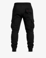 PROSIDZ cargo jogger sweatpants product specs showing waistband, drawcord, cargo pockets and ribbed cuffs