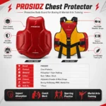 PROSIDZ Chest Protector with padded PU leather body protection for boxing and martial arts training.