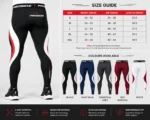 PROSIDZ men’s compression leggings available in black, navy blue, charcoal grey, red maroon and white