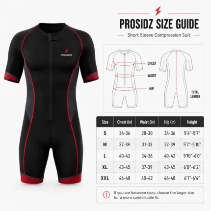 PROSIDZ Compression Suit Size Guide