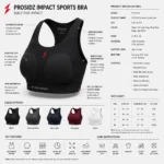 PROSIDZ black high-impact sports bra with moulded cups, racerback support, wide shoulder straps and elastic underband