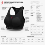 PROSIDZ Impact Sports Bra available in black, charcoal gray, navy blue, burgundy and white colour options