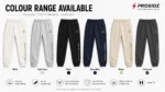 PROSIDZ performance joggers colour range available in white, light grey, black, navy blue, beige, and charcoal