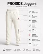 PROSIDZ Pressure Is Privilege performance joggers front view with elastic waistband, side pockets, and ribbed cuffs