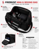 Black PROSIDZ MMA boxing bag for gym and sports training
