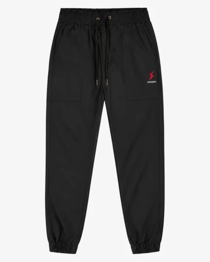 PROSIDZ men’s black performance jogger pants with elastic waistband and adjustable drawcord front view