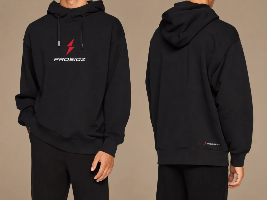 PSI Prosidz Industries black Hoodie with red and white front logo