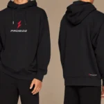 PROSIDZ black oversized hoodie back view with minimal lower-back logo branding
