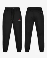 PROSIDZ black athletic jogger pants with rear welt pockets and cuffed hems back view