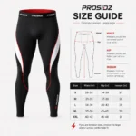 PROSIDZ compression leggings with 4-way stretch, moisture-wicking fabric, flatlock seams and performance fit