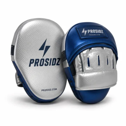 PROSIDZ single focus mitt boxing punch pad in silver and blue