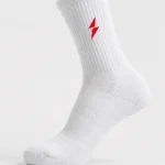 PROSIDZ athletic crew sock product specs showing cuff, knit, arch support and cushioned sole