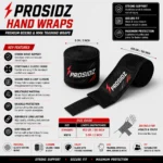 PROSIDZ elastic cotton boxing hand wraps with secure Velcro closure and wrist support