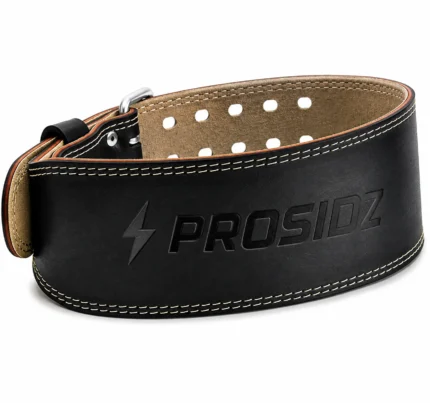 PROSIDZ leather gym belt with 4 inch wide back support