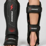 PROSIDZ Shin Instep Guards back view with adjustable Velcro straps