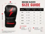 PROSIDZ boxing gloves size guide for 8 oz 10 oz 12 oz 14 oz and 16 oz