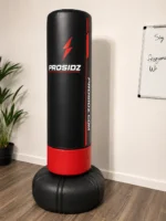 Athlete training with PROSIDZ freestanding boxing punching bag