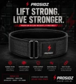 PROSIDZ padded weightlifting belt with heavy duty buckle for squats and deadlifts