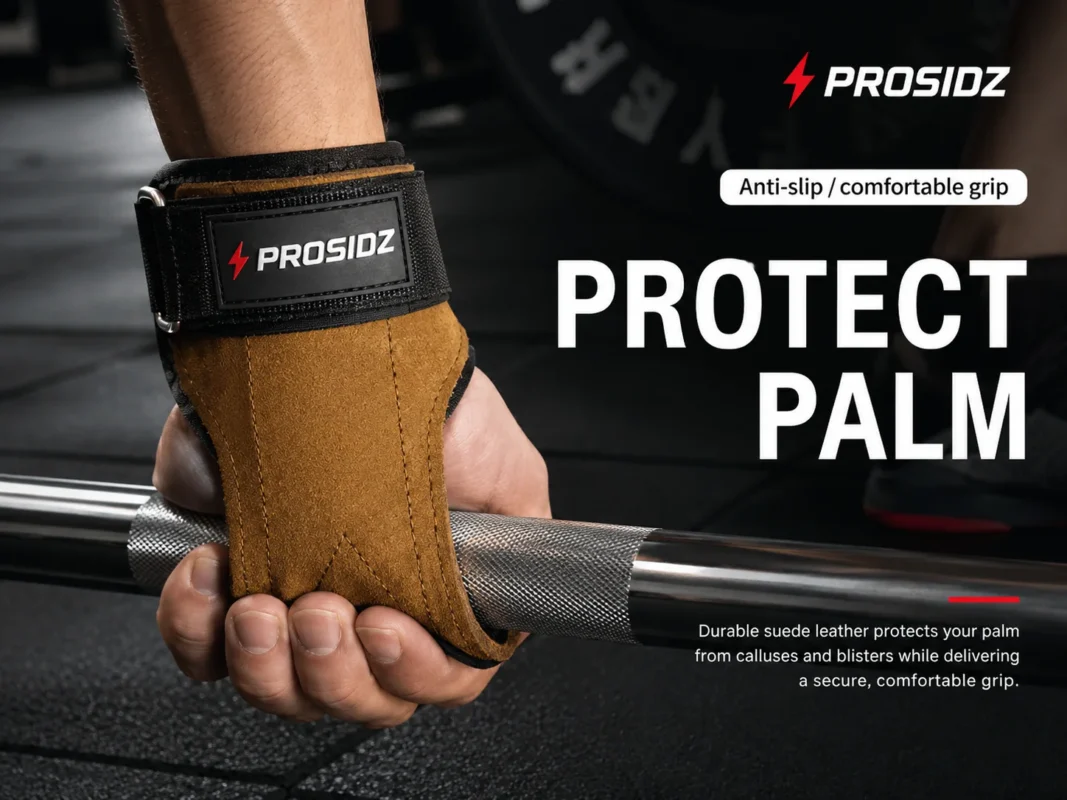 PROSIDZ leather gym lifting grip for weightlifting powerlifting and CrossFit training