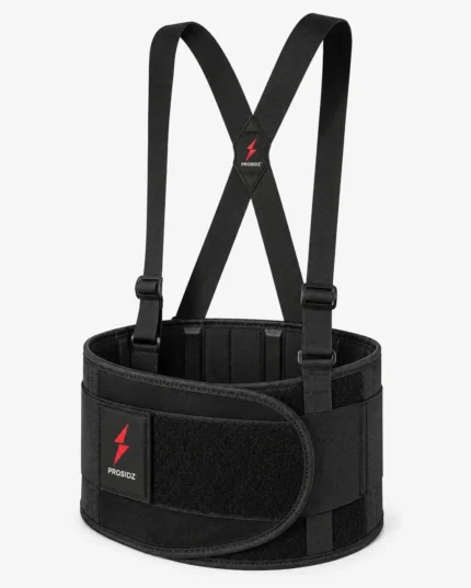 PROSIDZ gym support belt action image for squats and strength training
