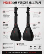PROSIDZ gym workout abs straps for hanging leg raises and core training