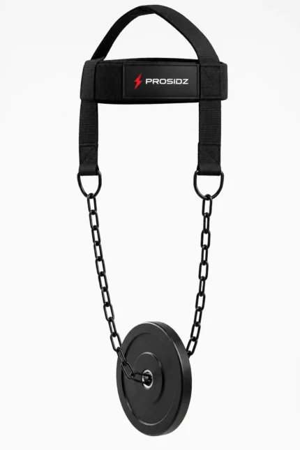 PROSIDZ weighted neck harness action image for gym training