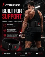 PROSIDZ nylon gym belt worn by female athlete during strength training workout