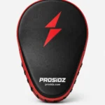 Close-up detail of PROSIDZ punching pad showing durable textured finish, stitching and premium black-red styling.