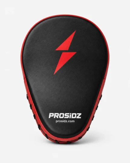 Close-up detail of PROSIDZ punching pad showing durable textured finish, stitching and premium black-red styling.