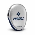 Silver blue PROSIDZ boxing focus mitt with size guide