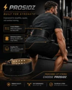 PROSIDZ leather powerlifting belt available in black brown tan navy blue and grey